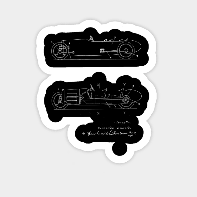 Automobile Car Vintage Patent Drawing Sticker by TheYoungDesigns